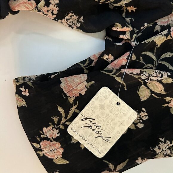 Free People Cropped Women's Final Rose Blouse Size Small Bohemian - Picture 3 of 12